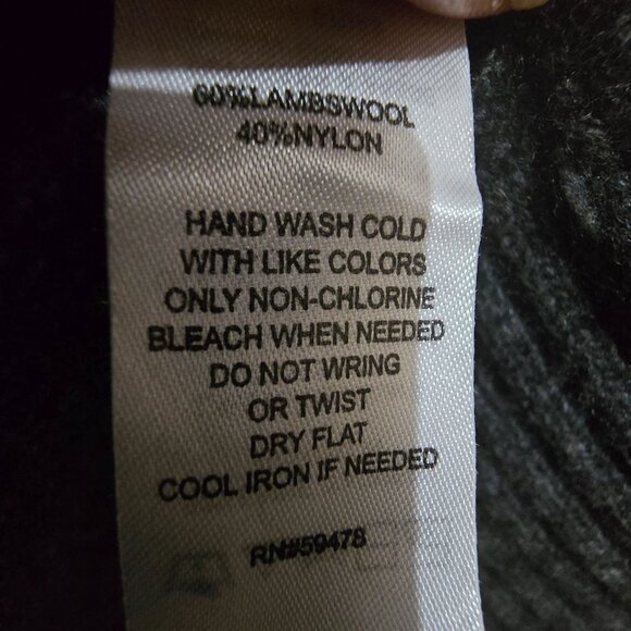 Max Studio Womens Wool/Cashmere Hooded Poncho With Toggle Closure Tan & Dark Gra - Picture 7 of 8